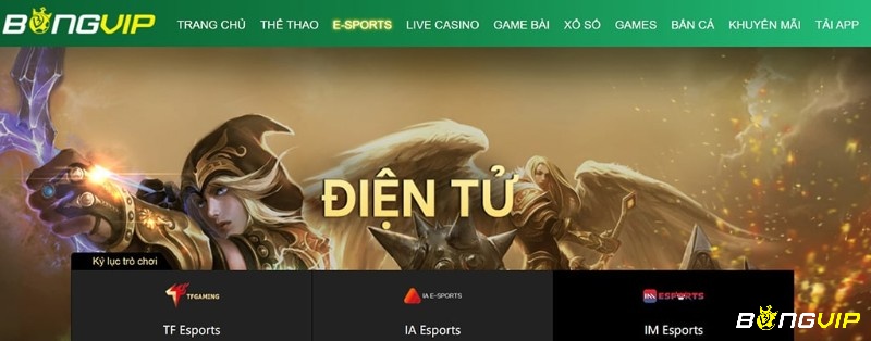 Chọn Esports ở thanh menu của bongvip để tham gia đặt cược