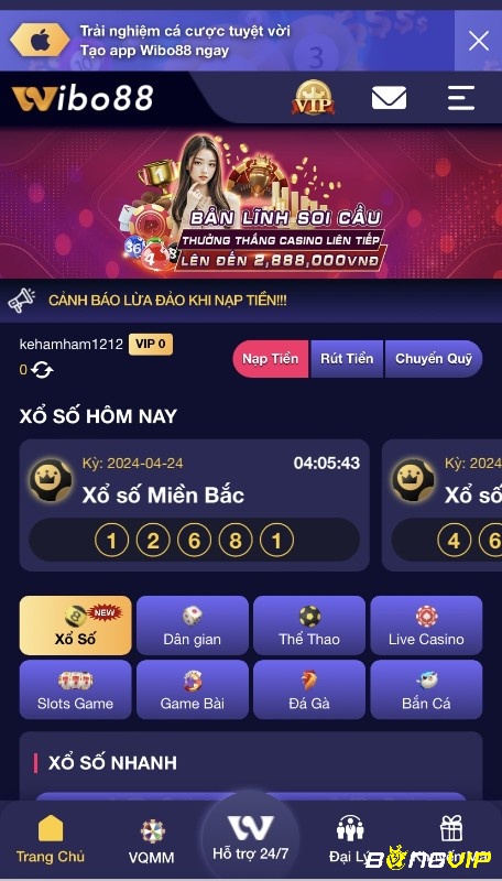 Cá cược Wibo88 trên app mang lại sự tiện lợi và nhanh chóng