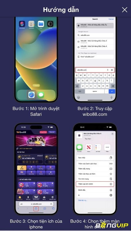 Các bước tải app Wibo88 cho IOS rất đơn giản