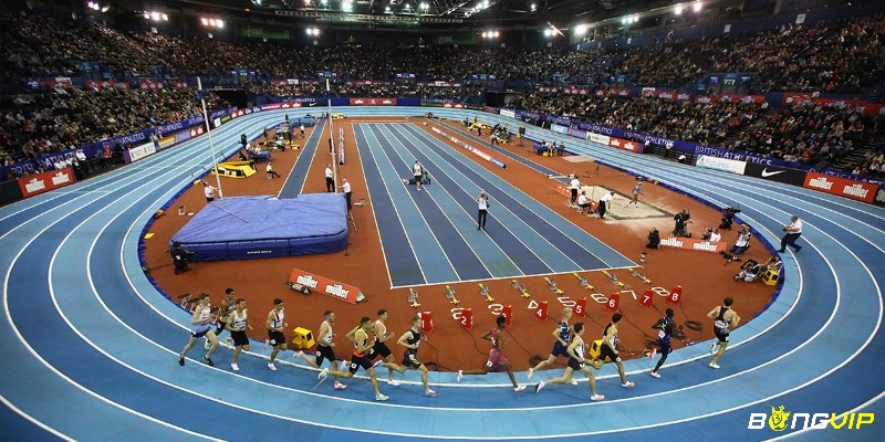 Các vận động viên tranh tài trong môi trường thi đấu khép kín tại World Indoor Championships