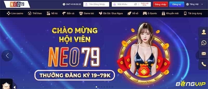 Đăng nhập Neo79 khá đơn giản, giao diện trực quan và rõ ràng