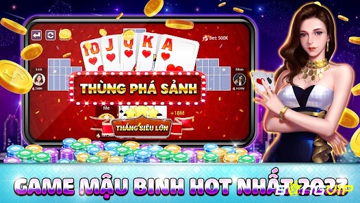 Giao diện chơi game đánh bài binh xập xám trực tuyến đa dạng mức cược và giải thưởng
