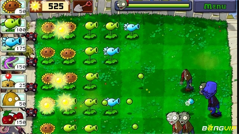 Game Plants vs. Zombies có lối chơi phòng thủ thời gian thực hấp dẫn