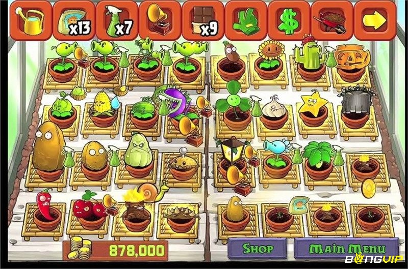 Game có đa dạng nhiều loại cây trồng với mỗi loại cây sẽ có chức năng và sức mạnh khác nhau
